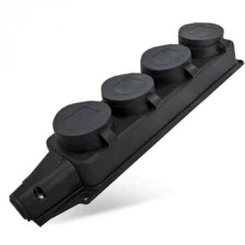 27765 Розетка (колодка) 4-местная РБ34-1-0м с защитными крышками IP44 ОМЕГА IEK