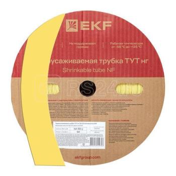 23909 Трубка термоусадочная ТУТ нг 50/25 желтая (уп.50м) EKF PROxima