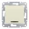 25410 Выключатель одноклавишный, с подсветкой, в рамку кремовый Sedna SDN1400147