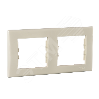 25419 Рамка 2 поста горизонтальная кремовый Sedna SDN5800347
