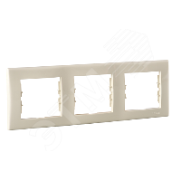 25420 Рамка 3 поста горизонтальная кремовый Sedna SDN5800547