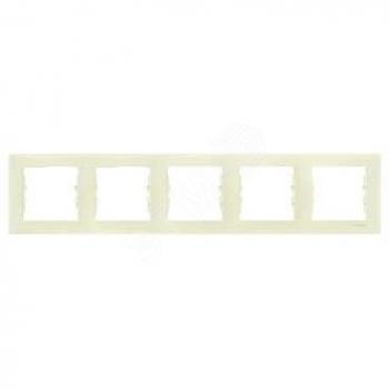 25422 Рамка 5 постов кремовый горизонтальная Sedna SDN5800947