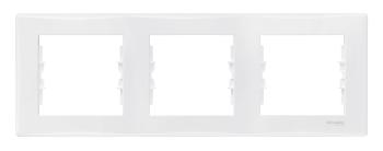 25427 Рамка 3 поста горизонтальная белый Sedna SE