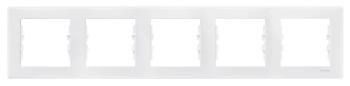 25429 Рамка 5 постов белая горизонтальная Sedna SE