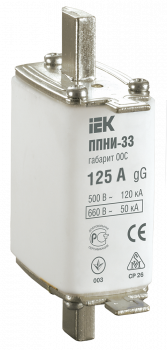 38566 Плавкая вставка предохранителя ППНИ-33 габарит 00С 125А IEK