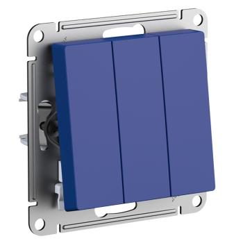 41003 Выключатель 3-кл. AtlasDesign (сх. 1+1+1) 10AX механизм аквамарин SE