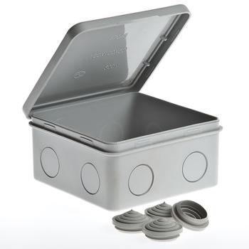 25930 Коробка распаячная для открытой проводки 100х100х50 мм (откидная крышка) 67044 Ruvinil