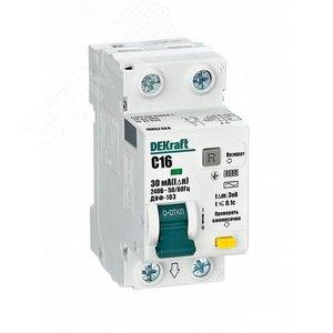 42893 Автоматический выключатель дифференциального тока 1Р+N 16А 30мА тип AC C ДИФ-103 4.5кА Dekraft