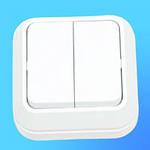 3433 Выключатель двухклавишный наружный белый Мimoza Makel 45103