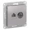 42937 Розетка компьютерная + телевизионная 2-м СП AtlasDesign RJ45 кат.5E + TV механизм алюм. SE