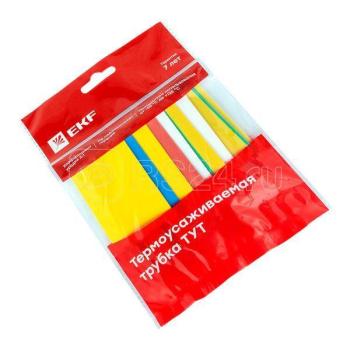 24203 Термоусаживаемая трубка ТУТ 20/10 набор: 7 цветов по 3шт. 100мм EKF PROxima