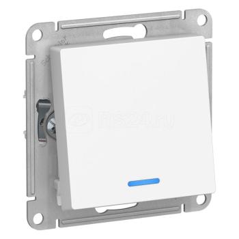 43352 Переключатель проходной 1-кл. СП AtlasDesign 10А IP20 (сх. 6а) 10AX с подсветкой механизм бел.