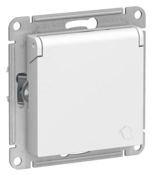 43368 Розетка AtlasDesign 16А IP20 с заземл. защ. шторки с крышкой механизм лотос SE