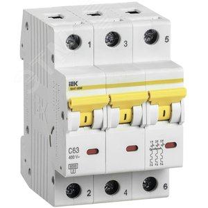 43386 KARAT Автоматический выключатель ВА47-60M 3P C 63А 6кА IEK