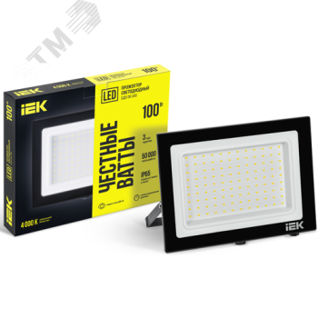 43432 Прожектор светодиодный СДО 06-100 IP65 4000К черный IEK