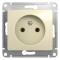 39535 Розетка 1-м СП Glossa 16А IP20 без заземл. механизм бежевый SE