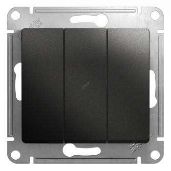 39538 Выключатель 3-кл. СП Glossa 10А IP20 (сх. 1+1+1) 10AX механизм антрацит SE