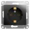 39544 Розетка 1-м СП 1мод. Glossa 16А IP20 с заземл. механизм антрацит SE