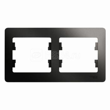 39550 Рамка 2-м Glossa горизонтальная антрацит SE