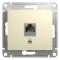 39552 Розетка компьютерная 1-м СП Glossa RJ45 кат.5E механизм бежевый SE