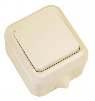 3190 Выключатель одноклавишный полугерметичный кремовый IP44 Makel 18200