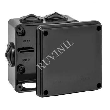 42212 Коробка распаячная для открытой проводки 100х100х50 мм, черная Ruvinil