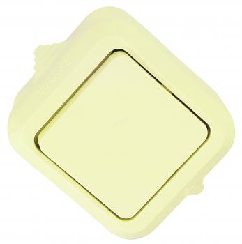 3191 Выключатель одноклавишный проходной полугерметичный кремовый IP44 Makel 18203