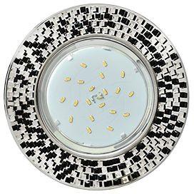 43548 Светильник GX53 H4 5319 Круг с прозр.-черной мозаикой, Зерк./Хром 40x123 Ecola