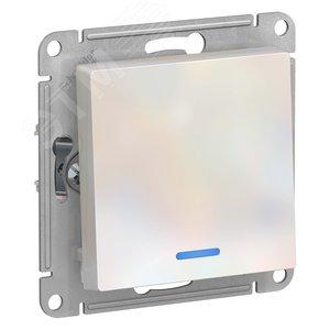 42562 Выключатель 1-кл. СП AtlasDesign 10А IP20 (сх. 1а) 10AX с подсветкой механизм жемчуж. SE