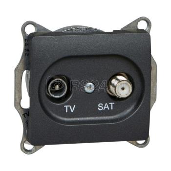 42570 Розетка телевизионная оконечная TV/SAT Glossa 1дБ механизм антрацит SE