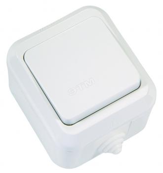 3183 Выключатель одноклавишный в сборе брызгозащищенный IP44 белый Makel 18300