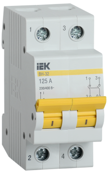 39341 Выключатель нагрузки (мини-рубильник) ВН-32 2Р 125А IEK