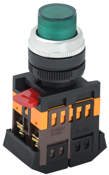39376 Кнопка ABLFP-22 зеленый d=22мм неон/240В 1з+1р IEK