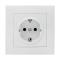 39407 Валенсия розетка 1-местная с/з 16А белая с защ. штор. EKF PROxima