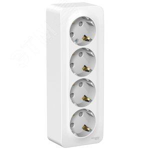 42060 Розетка 4-м ОП Blanca 16А IP20 250В с заземл. защ. шторки с изолир. пластиной бел. SE