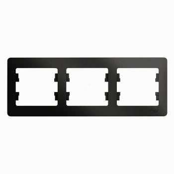 39574 Рамка 3-м Glossa горизонтальная антрацит SE