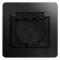39742 Розетка 1-м СП 1мод. Glossa 16А IP44 с заземл. защ. шторки с крышкой в сборе антрацит SE