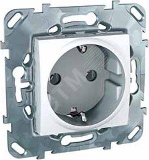 28289 Розетка в рамку с заземлением белая Unica MGU5.036.18ZD