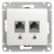 40217 Розетка компьютерная 2-м Glossa RJ45 кат.5E механизм перламутр. SE