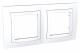 28290 Рамка с декоративным элементом 2 поста белая Unica MGU2.004.18