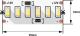 39029 Лента светодиодная стандарт 3014, 240 LED/м, 24 Вт/м, 12В , IP20, Цвет: Холодный белый 3М