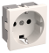 28344 Розетка РКС-20-30-П-К с заземляющим контактом 2к (на 2 модуля) ПРАЙМЕР белая IEK