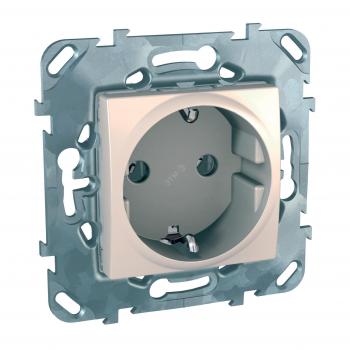 25767 Розетка в рамку с заземлением кремовый Unica U5.036.25ZD