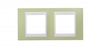 25771 Рамка 2 поста зеленое яблоко/белая Unica-Хамелеон U6.004.863