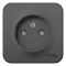 40691 Розетка 1-м ОП Blanca 16А IP20 250В без заземл. защ. шторки с изолир. пластиной антрацит SE
