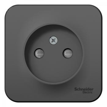 40691 Розетка 1-м ОП Blanca 16А IP20 250В без заземл. защ. шторки с изолир. пластиной антрацит SE