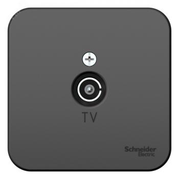 40693 Розетка телевизионная TV ОП Blanca коннектор с изолир. пластиной антрацит SE