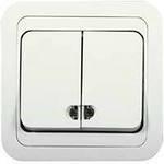 5196 Выключатель двухклавишный с подсветкой белый с/п Mimoza Makel 12023