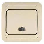 5201 Выключатель одноклавишный с подсветкой кремовый Mimoza Makel 25021