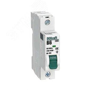 43636 Автоматический выключатель ВА-103 1P 6А B 6кА Dekraft